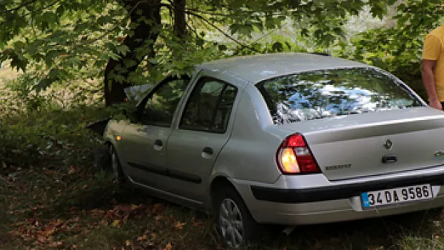 Kontrolden çıkan otomobil ormanlık alana uçtu: 1 yaralı