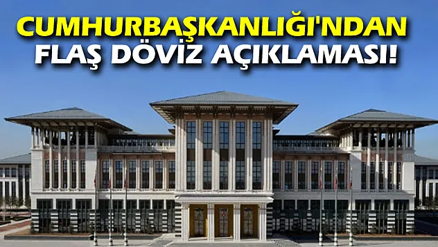 Cumhurbaşkanlığı'ndan flaş döviz açıklaması!