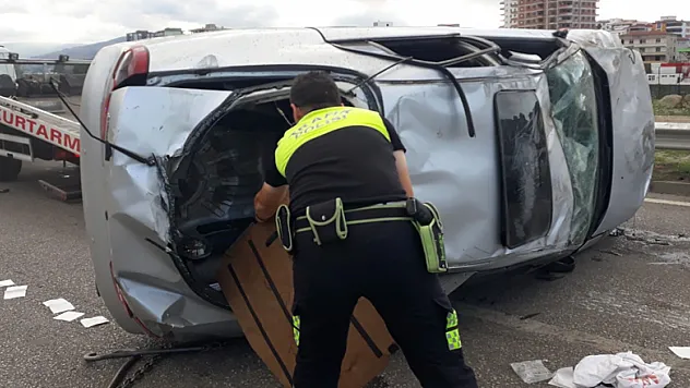 Samsun'da otomobil takla attı: 1 yaralı 