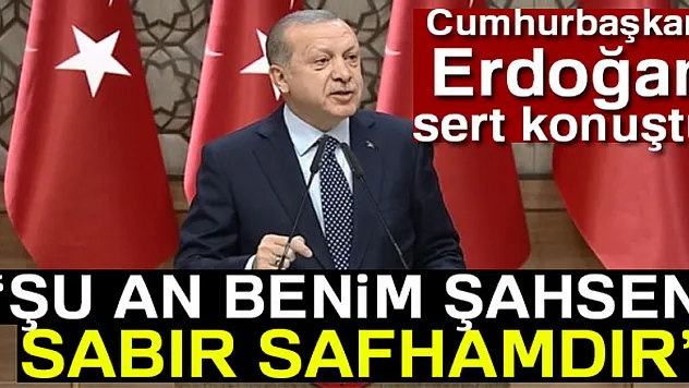 Cumhurbaşkanı Erdoğan'dan sert sözler: Şu an benim şahsen sabır safhamdır