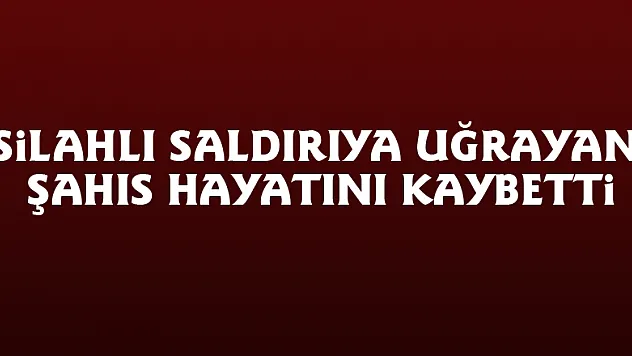 Silahlı saldırıya uğrayan şahıs hayatını kaybetti