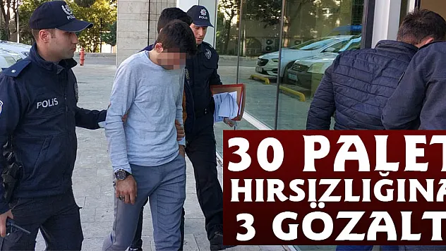 30 palet hırsızlığına 3 gözaltı