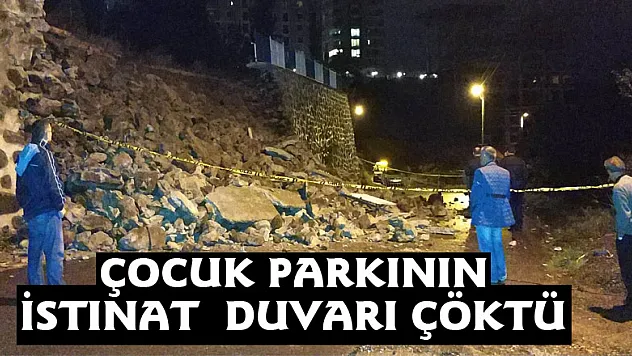 Çocuk Parkının İstinat Duvarı Çöktü