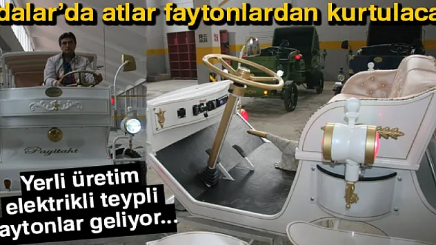 Adalar için teyp özelliği olan elektrikli fayton üretti