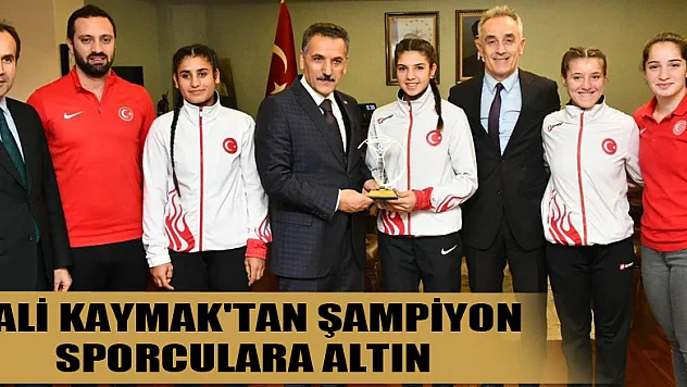 Vali Kaymak'tan şampiyon sporculara altın 
