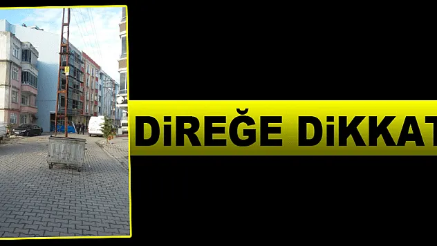 YOL ORTASINDA Kİ DİREĞE KONTEYNERLE ÖNLEM