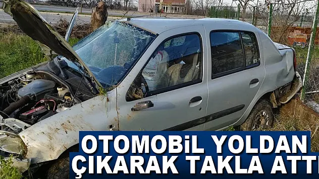 Otomobil yoldan çıkarak takla attı: 3 yaralı