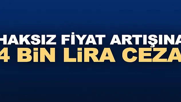 Haksız fiyat artışına 4 bin lira ceza
