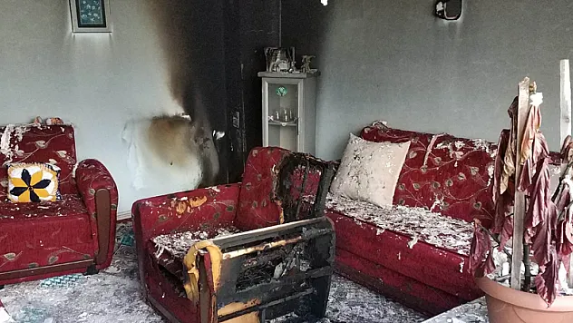 Bacadan düşen kıvılcım evde yangın çıkarttı: 2 kişi hastanelik oldu 