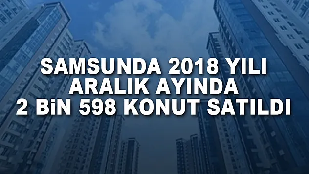 Samsunda 2018 yılı Aralık ayında 2 bin 598 konut satıldı