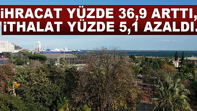 Samsun'da ihracat yüzde 36,9 arttı, ithalat yüzde 5,1 azaldı.
