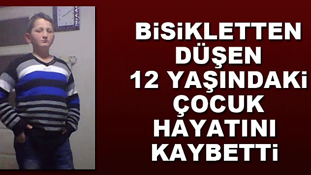 Bisikletten düşen 12 yaşındaki çocuk hayatını kaybetti