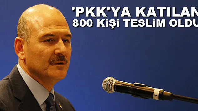 Bakan Soylu: 'PKK'ya katılan 800 kişi teslim oldu'