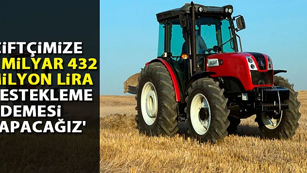 Bakan Pakdemirli: 'Çiftçimize 1 milyar 432 milyon lira destekleme ödemesi yapacağız'