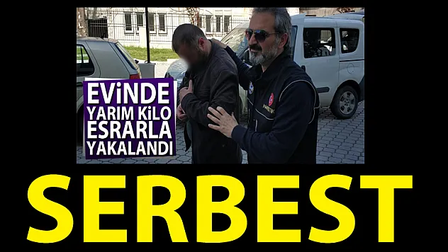 Evinde yarım kilo esrarla şahıs serbest bırakıldı 
