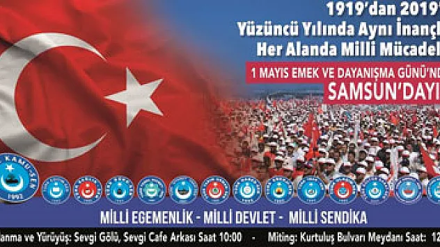 Türkiye Kamu Sen 1 Mayıs'ı Samsun'da kutlayacak