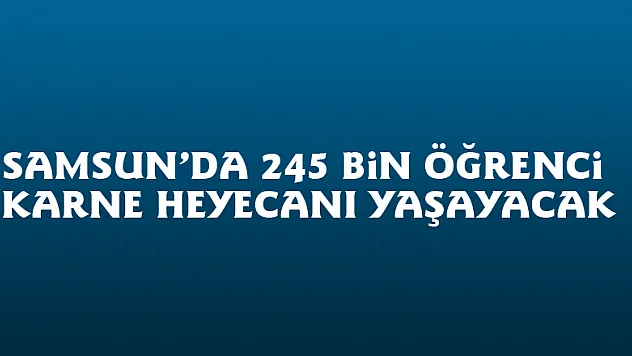 Samsun'da 245 bin öğrenci karne heyecanı yaşayacak