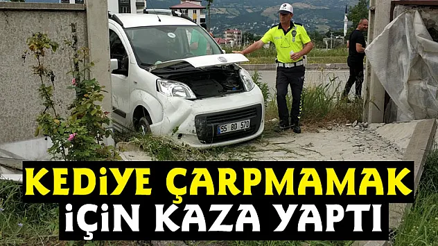 Kediye çarpmamak için kaza yaptı: 3 yaralı