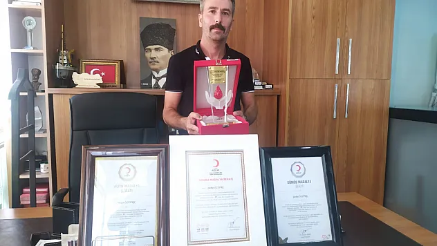 70 kez kan ile kan ürünü bağışı yaptı