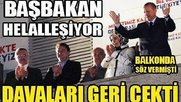 Erdoğan davaları geri çekti