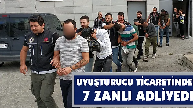 Samsun'da uyuşturucu ticaretinden 7 zanlı adliyede