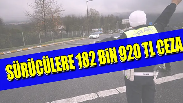 249 araç sürücüsüne 182 bin 920 TL para cezası