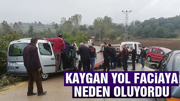 Kaygan yol faciaya neden oluyordu