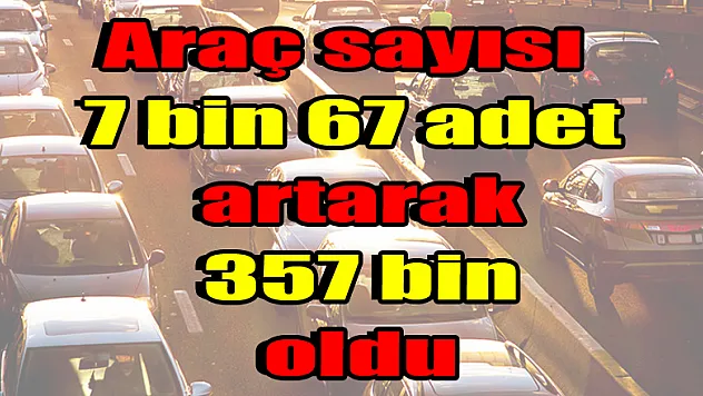 Samsun'da araç sayısı 7 bin 67 adet artarak 357 bin oldu
