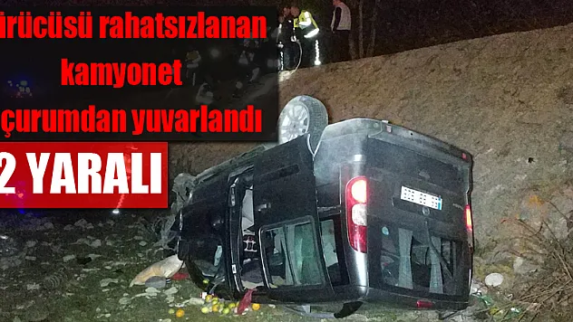 Samsun'da sürücüsü rahatsızlanan kamyonet uçurumdan yuvarlandı: 2 yaralı