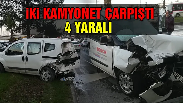Samsun'da iki kamyonet çarpıştı: 4 yaralı