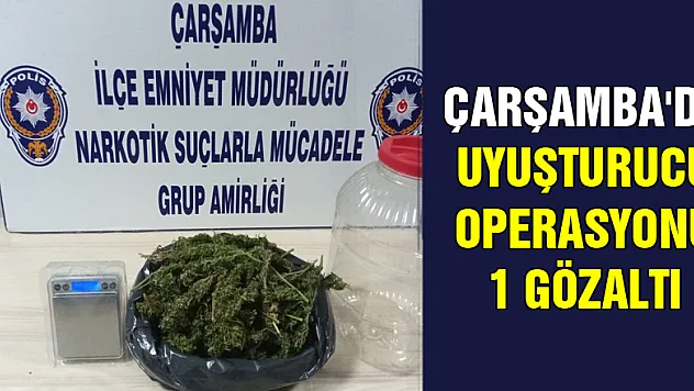 Çarşamba'da uyuşturucu operasyonu: 1 gözaltı