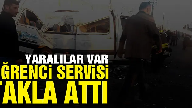 Samsun'da öğrenci servisi takla attı: Yaralılar var