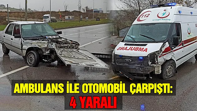 Samsun'da ambulans ile otomobil çarpıştı: 4 yaralı