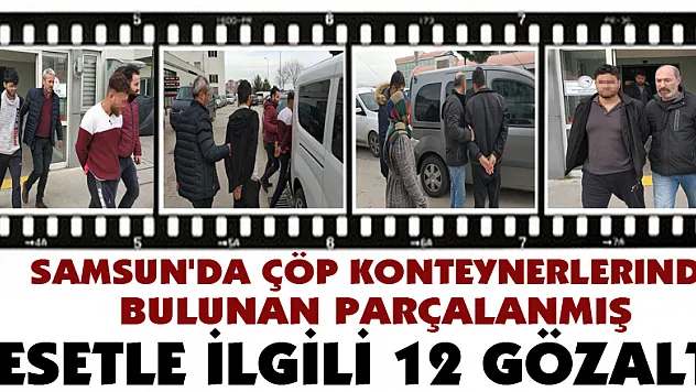 Samsun'da çöp konteynerlerinde bulunan parçalanmış cesetle ilgili 12 gözaltı