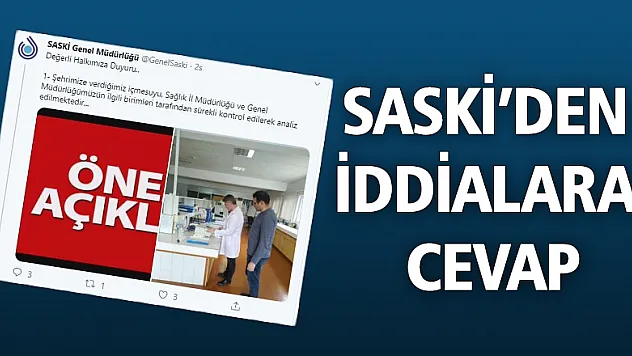 SASKİ'den içme suyuna kanalizasyon suyu karıştı iddialarına cevap