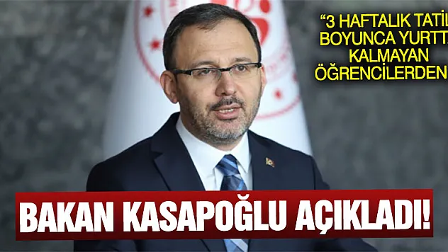 Bakan Kasapoğlu, korona virüs tedbirlerini açıkladı