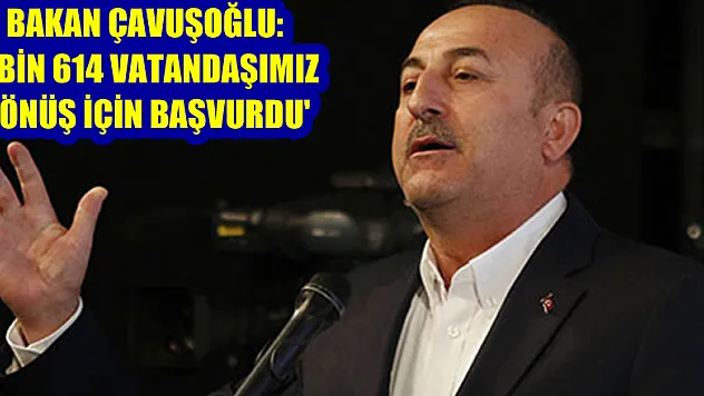 Bakan Çavuşoğlu: '3 bin 614 vatandaşımız dönüş için başvurdu'