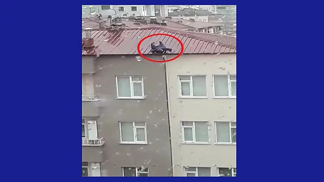 Çatıda yürekleri ağza getiren an