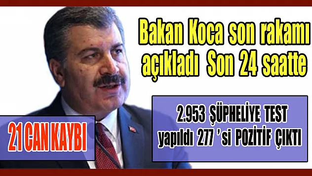 Bakan Koca son rakamı açıkladı!