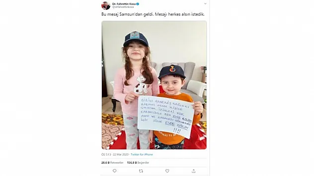 Samsunlu kardeşlerden 'evde kal' desteği