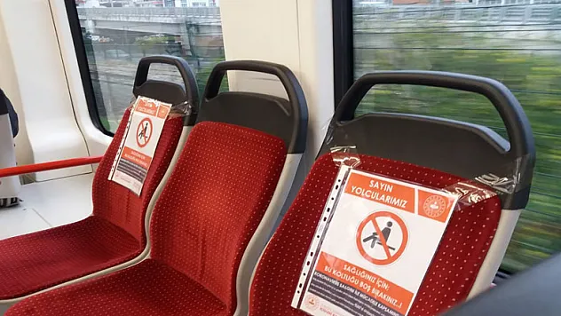 Samsun'da tramvayda korona önlemi
