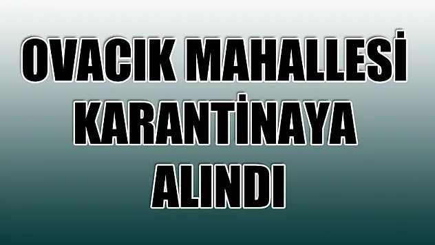 Samsun'da bir kırsal mahalle karantinaya alındı