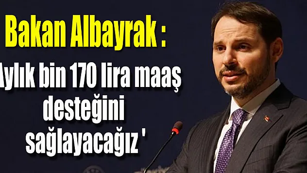 Bakan Albayrak: 'Aylık bin 170 lira maaş desteğini sağlayacağız'