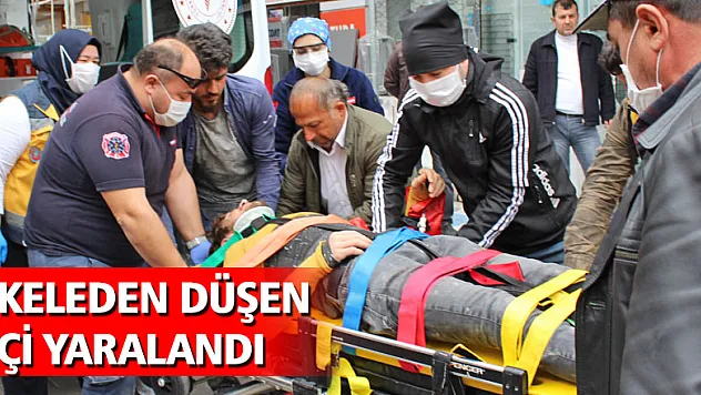 2. Kattaki iskeleden düşen işçi yaralandı