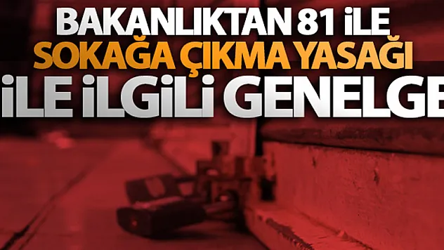 İçişleri Bakanlığı'ndan 81 il valiliğine sokağa çıkma yasağı ile ilgili genelge
