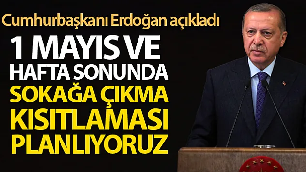 Cumhurbaşkanı Erdoğan: '1 Mayıs ve haftasonu sokağa çıkma kısıtlaması planlıyoruz'