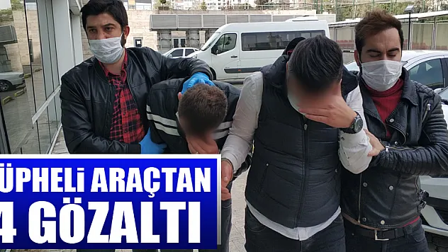Şüpheli araçtan 50 paket bonzai çıktı, 4 kişi gözaltına alındı