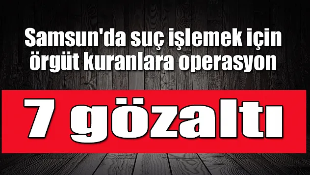 Samsun'da suç işlemek için örgüt kuranlara operasyon: 7 gözaltı