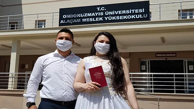 Genç çiftler mezun oldukları okulda anılarını tazelediler