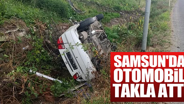Samsun'da otomobil takla attı: 2 yaralı